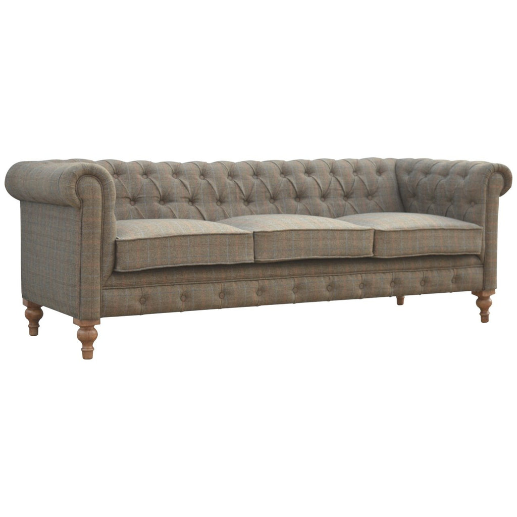 Multi Tweed 3 Seat Chesterfield - Lead time 12 Weeks